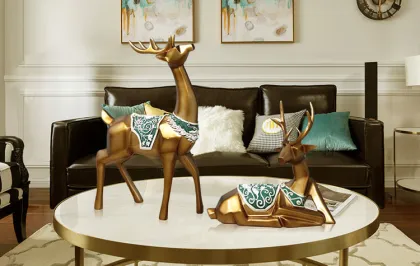 High quality desktop decoration little fiberglass deer statue