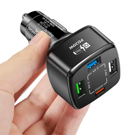 32W PD20W Car Charger - 4-in-1 TYPE-C Quick Charge + 3USB Cigarette Lighter Multi-port Adapter