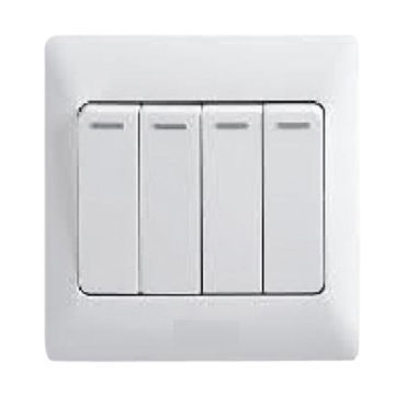 10A/250V/4-gang/2-way Switch, PC Frame