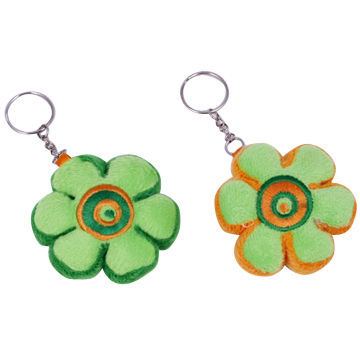 Plush flower keychains, customized designs are accepted