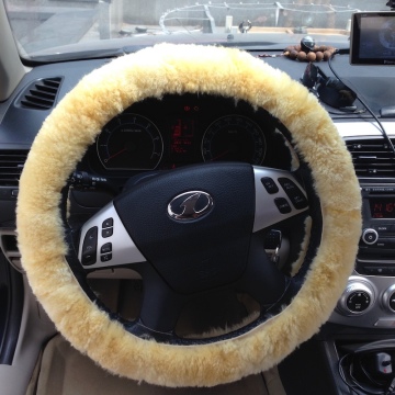 Genuine Patchwork Car Sheepskin Auto Fur Steering Wheel Cover