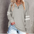 Women's Henley Button V Neck Tops