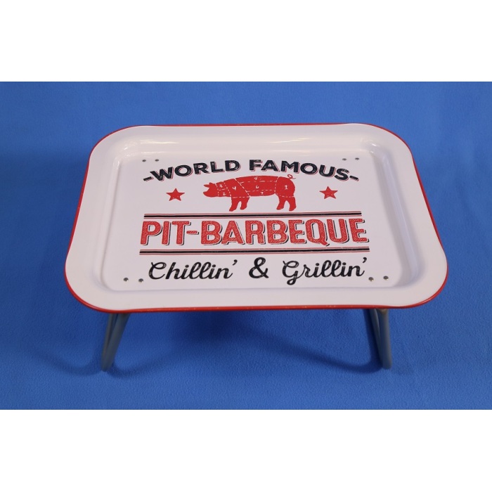 DADI Metal Food Serving Tin Tray with Legs