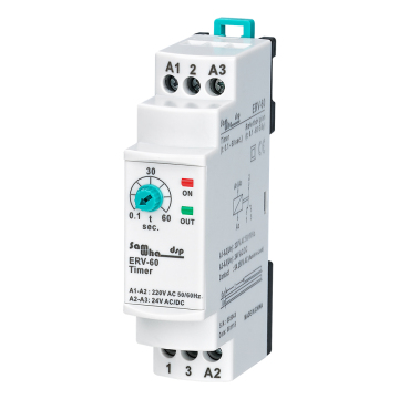 Original Korea DSP ERV-60 Delay Timer Relay: 0.1-60 SEC, 220V, Multi-Function Timing with Terminal Connection