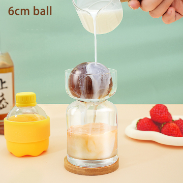 Multifunction Crystal Clear Sphere Ice Cube Mold with Cover