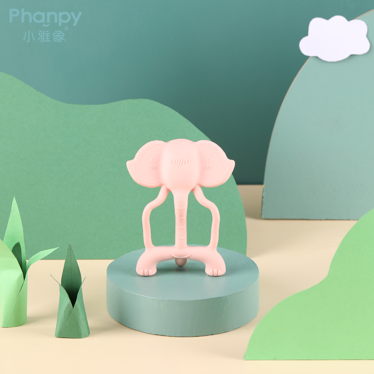3D Elefantenform Silikon Baby Beißring Spielzeug