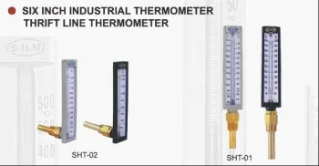 Black Abs Case Six Inch Industrial Glass Thermometer For Small Pipelines