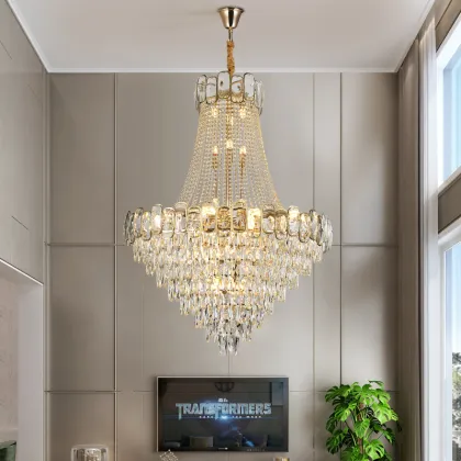 Modern American Living Room Antiques: Brass Chandelier Lighting