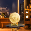 Lámpara de luna impresa en 3D de luz nocturna LED