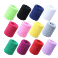 Cotton Unisex Sport Black Sweatband Wristband Wrist Protector Brace Terry Cloth Sweat Band