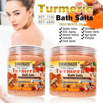 Wholesale Organic Turmeric Foaming Bath Salt Exfoliator for Skincare