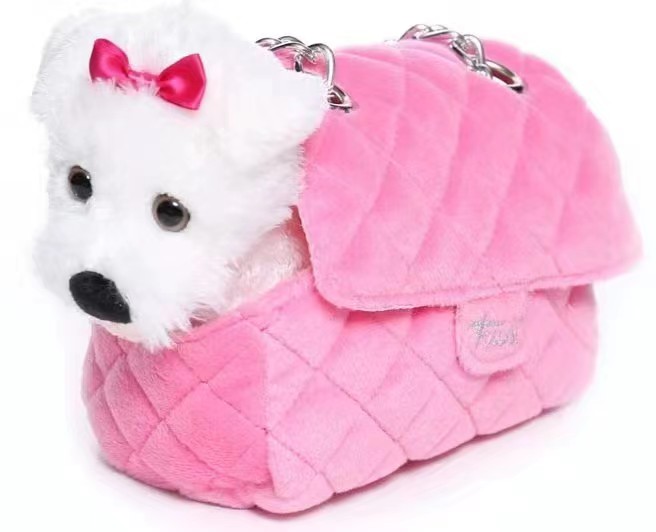 Cane giocattolo peluche bianco all'ingrosso