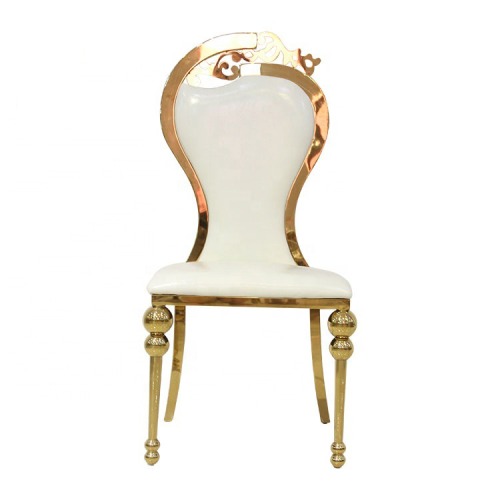 Gold Metal Dining High Back Wedding Banket Stoelen