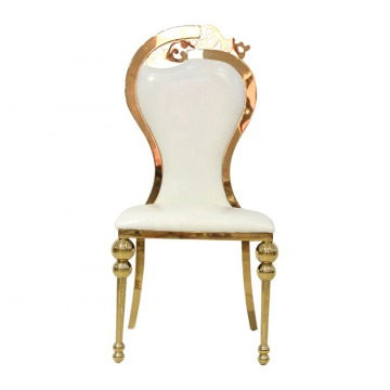 Gold Metal Dining High Back Wedding Banquet Chairs