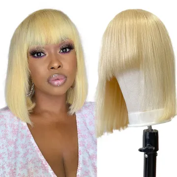 Wholesale cheap blonde bob 613 lace front wig, blonde 613 bob wig human hair, short cut 613 bob lace front wigs