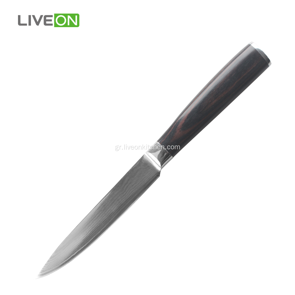 5 ίντσες μαχαίρι χρησιμότητα με λαβή ξύλο Pakka