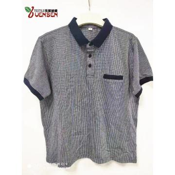 Tecido jacquard masculino com polo de bolso em contraste