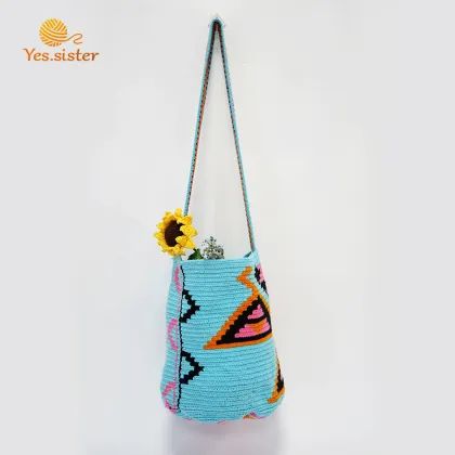 Colorful Small Handmade Crochet Shoulder Bag