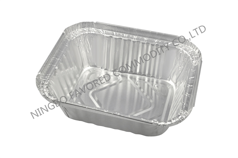 Recipiente de papel de aluminio 1 LB Bandeja oblonga