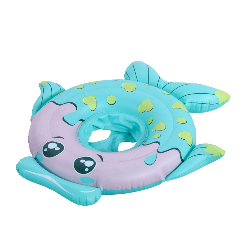 Blue fish shaped baby inflatable seat