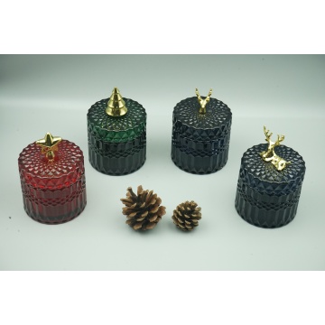 Luxuriöses Weihnachtskerzenglas aus Glas