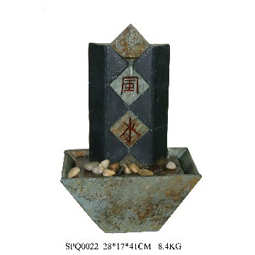 carved stone waterfall fountain