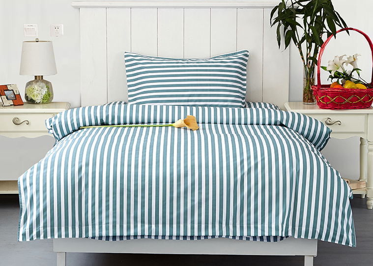 Stripe Printed Single Bed Sheet Set