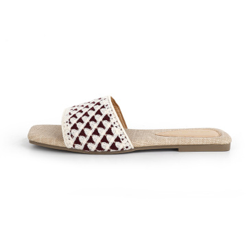 Woolen flat bottomed slippers