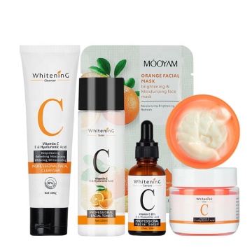 5pcs Private Label Skincare Set: Whitening, Moisturizing, Antioxidant, Rejuvenating VC Facial Essentials