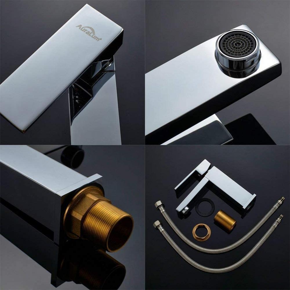 싱글 레버 분지 수도꼭지 + 비데 수도꼭지 완벽한 욕실 믹서 세트 크롬 마감