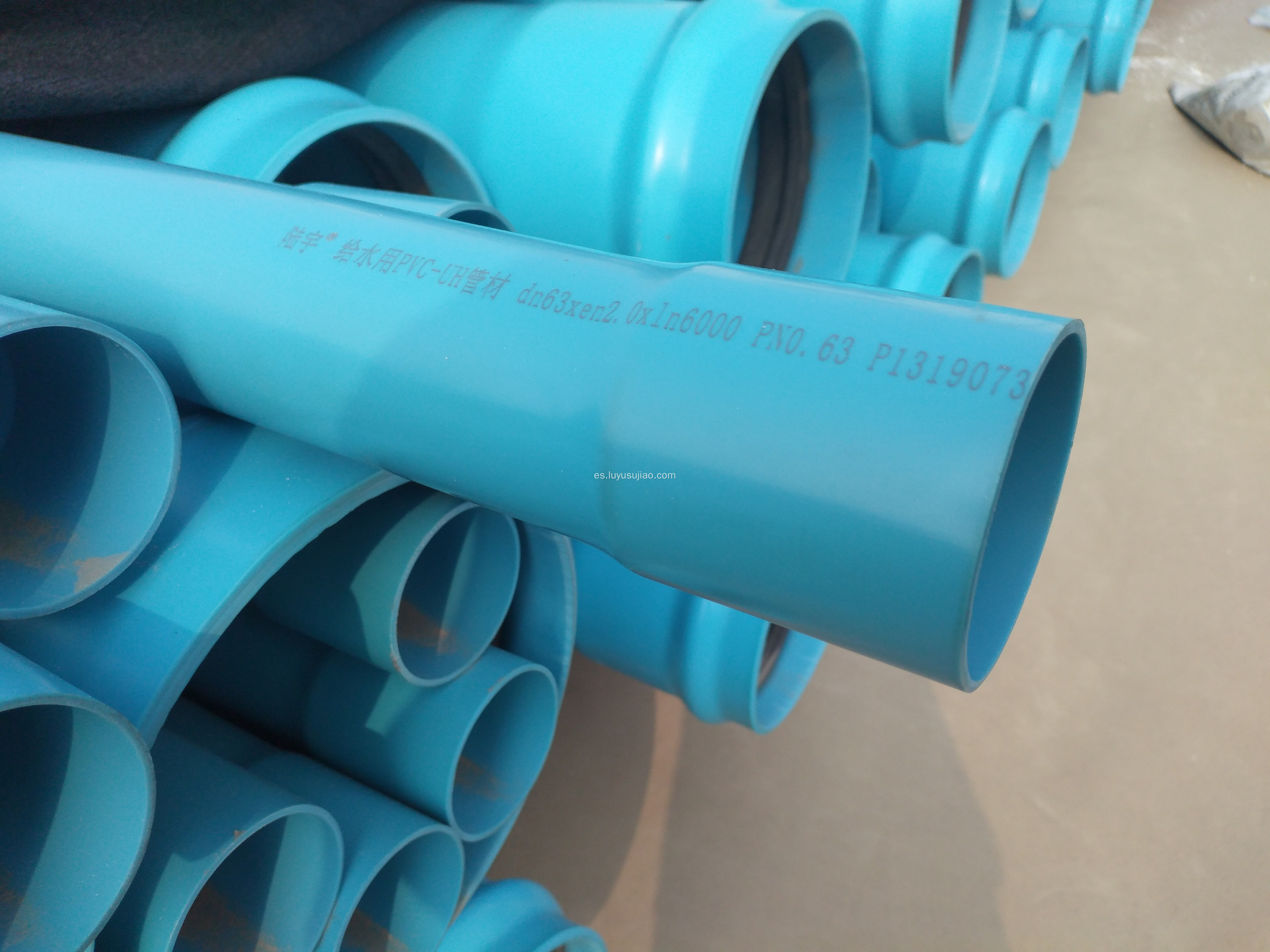 Tubería de agua de PVC azul de gran diámetro PVC-UH