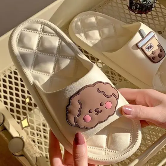 Cute Cartoon Bear Summer Slippers: Soft Bottom, Lightweight, and Perfect for Home or Bath