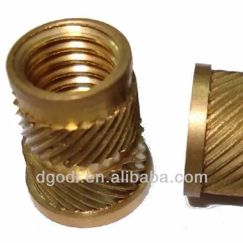 small brass knurled threaded plastic insert nut