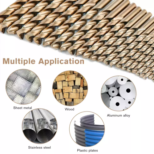 Punta di perforazione a torsione 29pc professionale impostato 5% cobalt hss m35 Bill di perforazione a torsione dritta completamente macinata per acciaio inossidabile