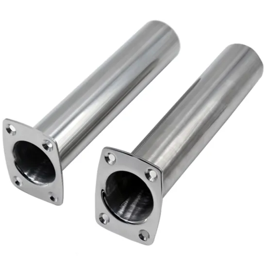 Marine-Grade 316 Stainless Steel Rod Holder with Narrow Flange: Mirror Polished, Flush Mount Boat Accessory