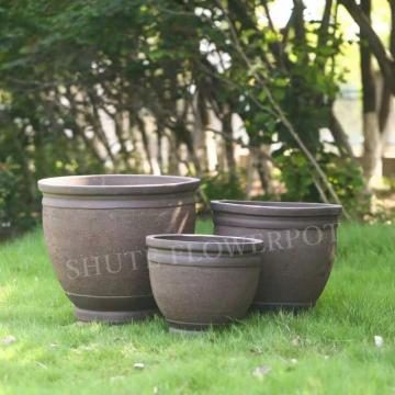 Bulk cheap outdoor grey clay pots para sa mga halaman