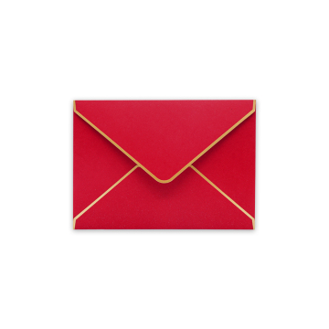 Wholesale Customized Luxury Red Gold Rim Wedding Invitation Cards & Envelopes