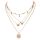 Collier Fashion pour femmes avec breloques et collier en or pour dames