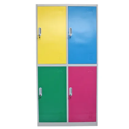 Unique design durable two swing door storage metal wardrobe