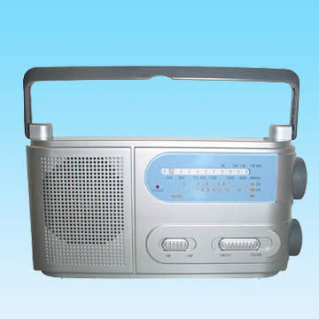 AM/FM/TV1-2/WB 4-Band Portable Radio with Built-in Speaker and Tuned LED Indicator