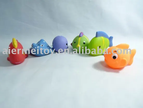Promotional Custom Floating Bath animal Vinyl Rubber Toy OEM 6P PVC