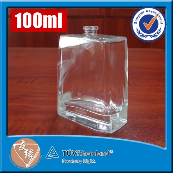 Pump Sprayer Sealing Type Square Clear Flint Glass perfume bottles 50ml 100ml