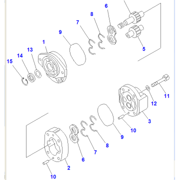 Komatsu PC1250-7 motor de ventilador de excavadora ass&#39;y 705-21-26050