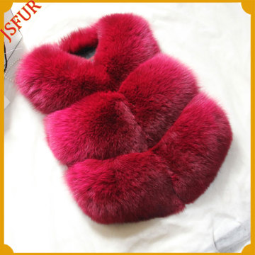 Luxury hot sale custom colour women warm genuine fox fur waistcoat