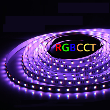 5-in-1 RGB CCT Flexible LED Strip Light - CW+RGB+WW RGBW RGBWW DC12V/24V SMD5050 60 LEDs