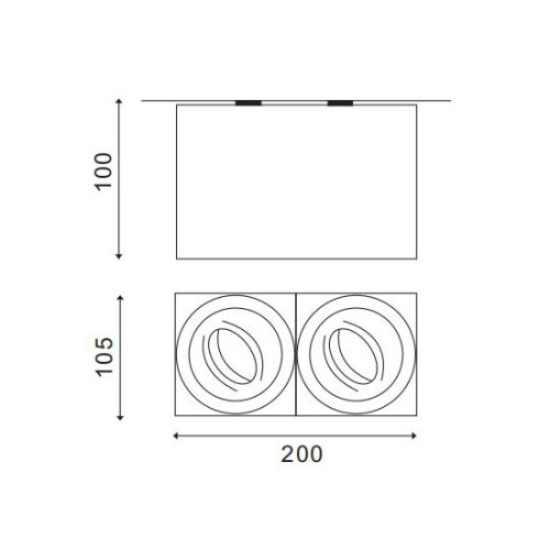 LEDER Essential Rectangular 3W LED Downlight