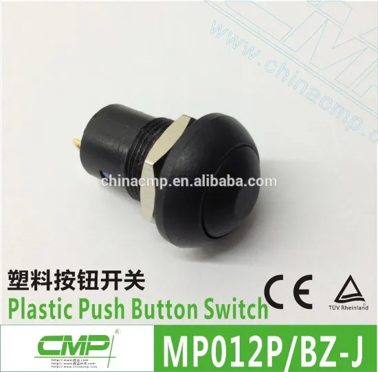 12mm CMP anti vandal latching black ball head waterproof pushbutton 9 v