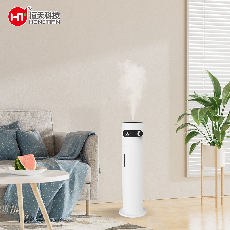 HONETIAN 6 gears mist volume humidity setting sleep mode 8 timer custom color visible water level forlarge room tower humidifier