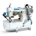 Máquina de coser de enclavamiento de superficie plana con cortahilos superior e inferior