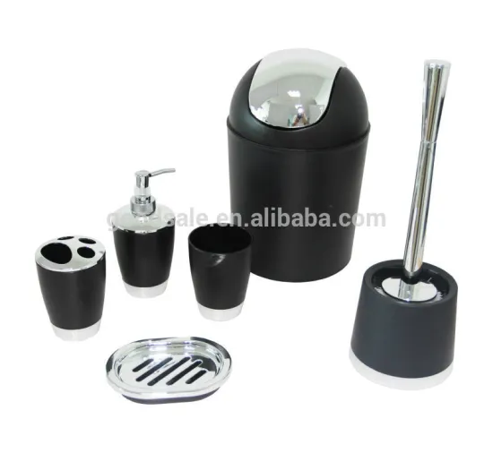 PLATING PLASTIC PLAIN BATHROOM SET 6pcs